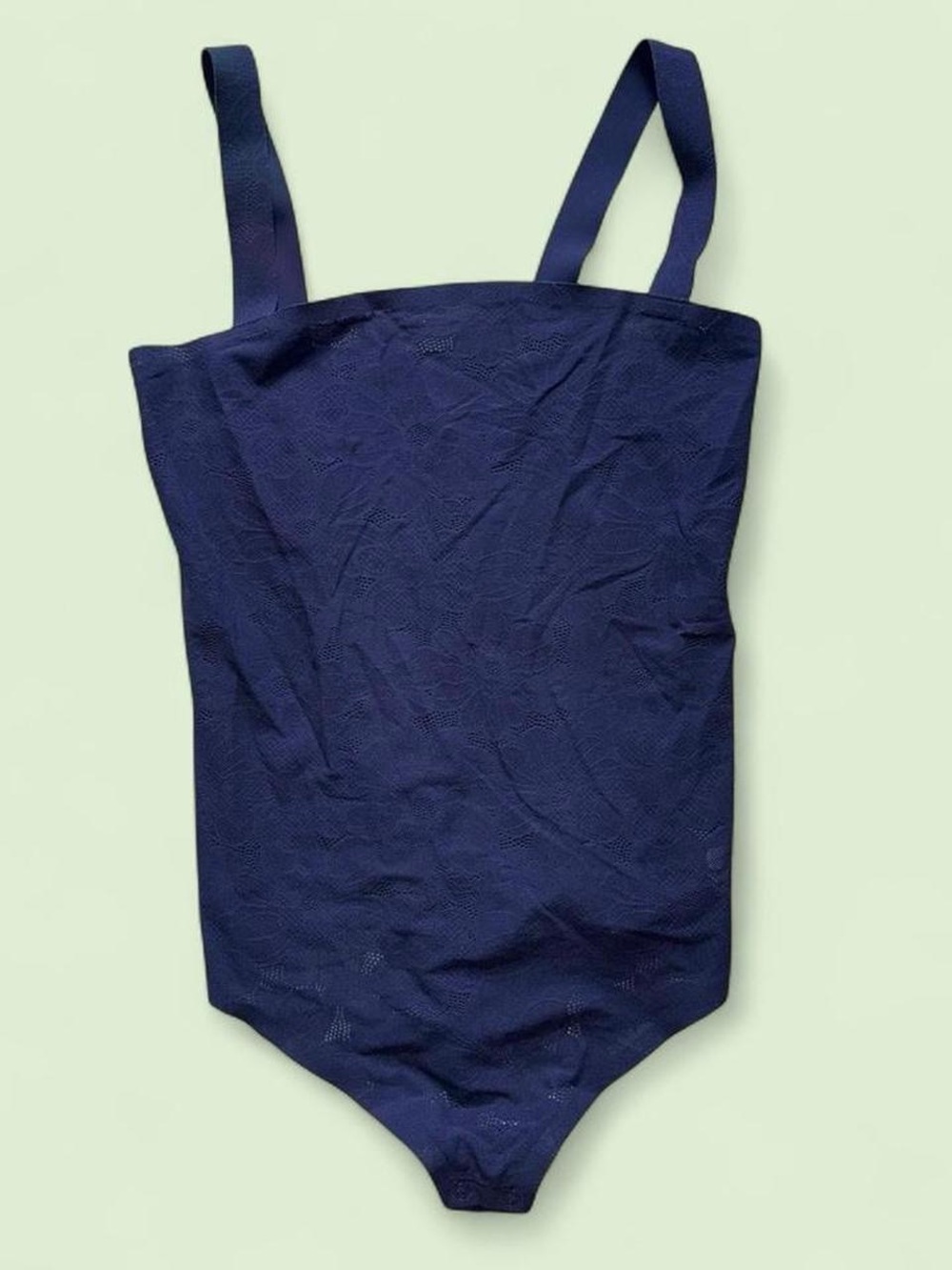 Aerie Navy Floral Lace Seamless Bodysuit